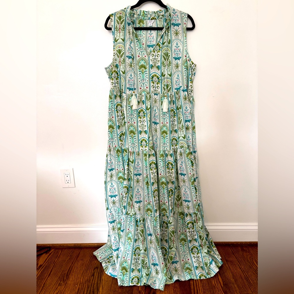 Crown & Ivy Green and Blue Sleeveless Maxi Dress Size 1X